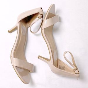 Chelsea Moreland Paris Nude Open Toe Kitten Heel Sandals